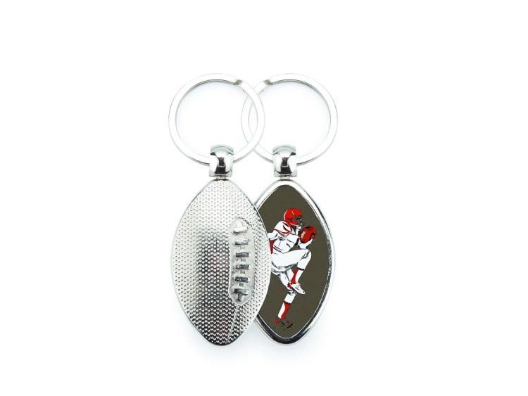 Porte-clés rugby 43 x 24 mm - 1 face
